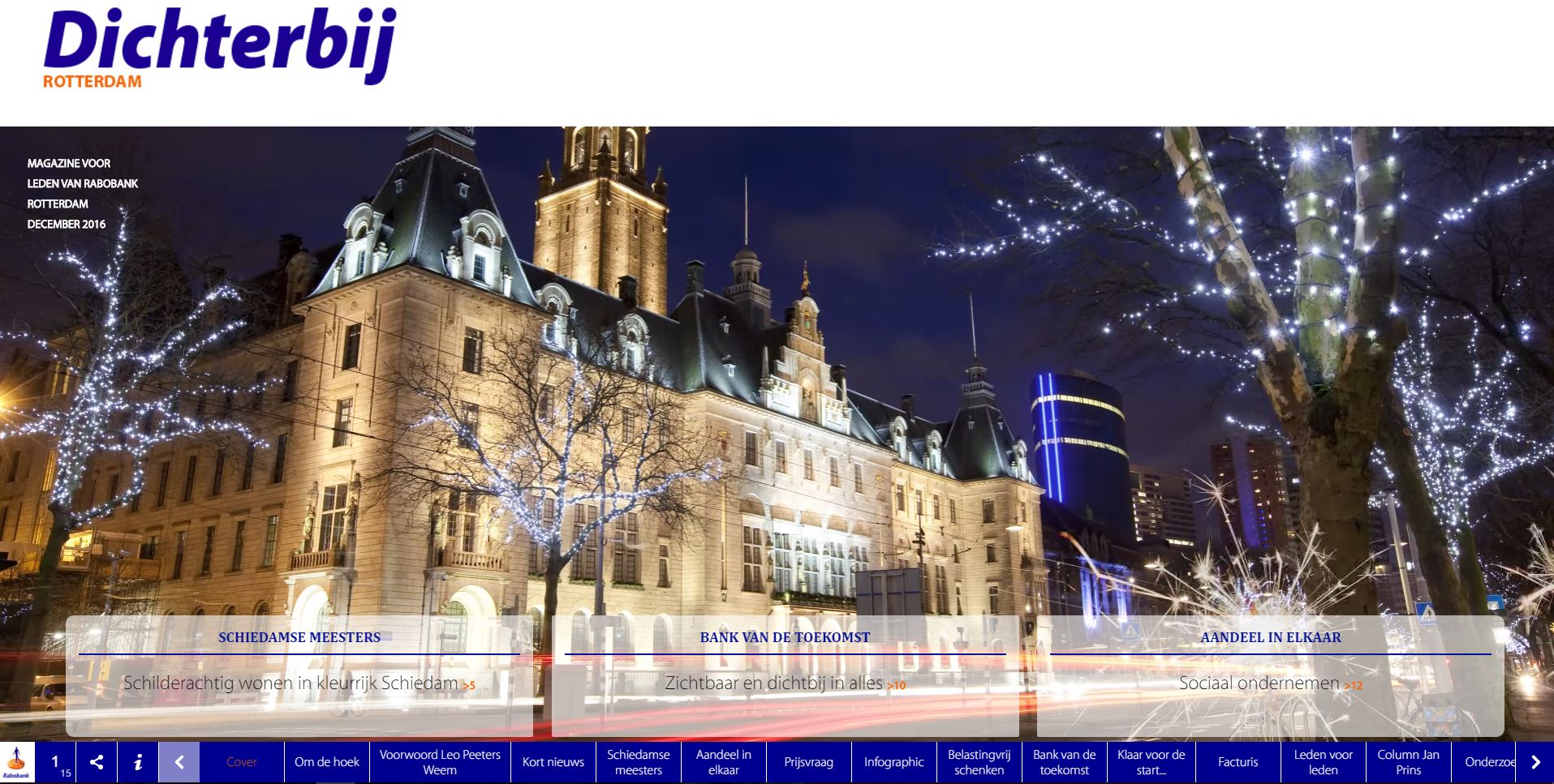 Cover Rabobank Rotterdam Dichterbij magazine
